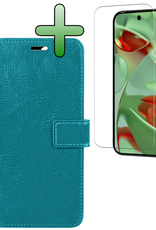 BASEY. BASEY. Google Pixel 10 Pro XL Hoesje Bookcase Met Screenprotector - Turquoise