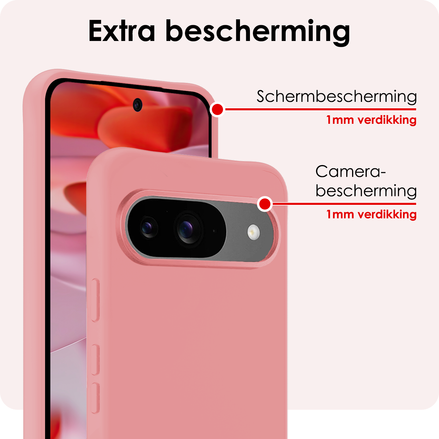 NoXx NoXx Google Pixel 10 Hoesje Siliconen - Lichtroze