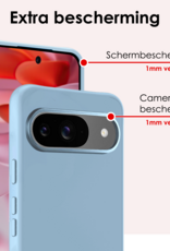 NoXx NoXx Google Pixel 10 Hoesje Siliconen Met Screenprotector - Lichtblauw