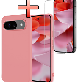 NoXx NoXx Google Pixel 10 Hoesje Siliconen Met Screenprotector - Lichtroze