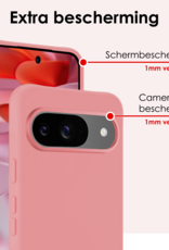 NoXx NoXx Google Pixel 10 Hoesje Siliconen Met Screenprotector - Lichtroze