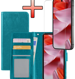 NoXx NoXx Google Pixel 10 Hoesje Bookcase Met Screenprotector - Turquoise