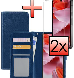 NoXx NoXx Google Pixel 10 Hoesje Bookcase Met 2x Screenprotector - Donkerblauw