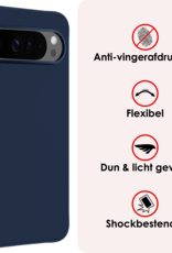 NoXx NoXx Google Pixel 10 Pro Hoesje Siliconen Met 2x Screenprotector - Donkerblauw