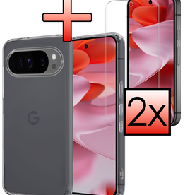 NoXx NoXx Google Pixel 10 Pro Hoesje Siliconen Met 2x Screenprotector - Transparant