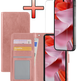 NoXx NoXx Google Pixel 10 Pro Hoesje Bookcase Met Screenprotector - Rose Goud