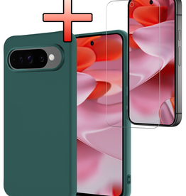 NoXx NoXx Google Pixel 10 Pro XL Hoesje Siliconen Met Screenprotector - Donkergroen