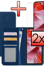 NoXx NoXx Google Pixel 10 Pro XL Hoesje Bookcase Met 2x Screenprotector - Donkerblauw