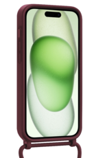 BASEY. BASEY. iPhone 14 Pro Hoesje Pashouder met Koord Met 2x Screenprotector - Aubergine
