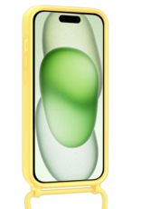 BASEY. BASEY. iPhone 14 Pro Max Hoesje Pashouder met Koord Met 2x Screenprotector - Geel