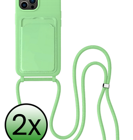 BASEY. BASEY. iPhone 14 Pro Max Hoesje Pashouder met Koord - Groen - 2 PACK