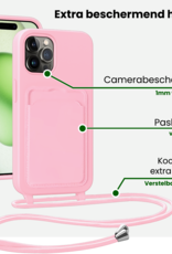 BASEY. BASEY. iPhone 14 Pro Max Hoesje Pashouder met Koord - Lichtroze - 2 PACK