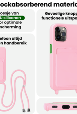BASEY. BASEY. iPhone 14 Pro Max Hoesje Pashouder met Koord - Lichtroze - 2 PACK