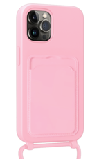 BASEY. BASEY. iPhone 14 Pro Max Hoesje Pashouder met Koord - Lichtroze - 2 PACK