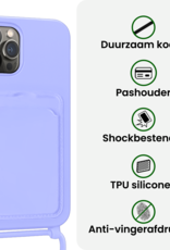 BASEY. BASEY. iPhone 14 Pro Max Hoesje Pashouder met Koord - Lila - 2 PACK