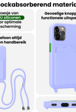BASEY. BASEY. iPhone 14 Pro Max Hoesje Pashouder met Koord - Lila - 2 PACK