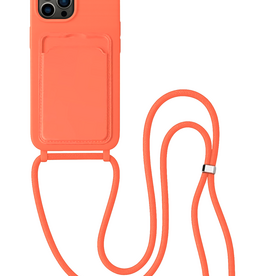 BASEY. BASEY. iPhone 14 Pro Max Hoesje Pashouder met Koord - Papaya