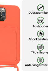 BASEY. BASEY. iPhone 14 Pro Max Hoesje Pashouder met Koord - Papaya - 2 PACK