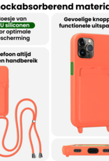 BASEY. BASEY. iPhone 14 Pro Max Hoesje Pashouder met Koord - Papaya - 2 PACK
