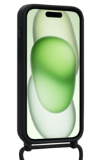 BASEY. BASEY. iPhone 14 Pro Max Hoesje Pashouder met Koord Met Screenprotector - Zwart