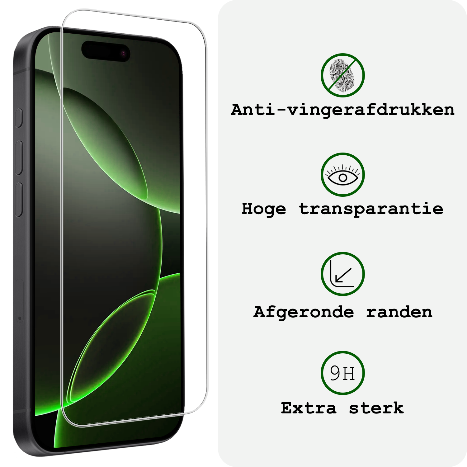 BASEY. BASEY. iPhone 16 Pro Hoesje Pashouder met Koord Met 2x Screenprotector - Fel Blauw