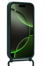 BASEY. BASEY. iPhone 16 Pro Max Hoesje Pashouder met Koord Met 2x Screenprotector - Donkergroen