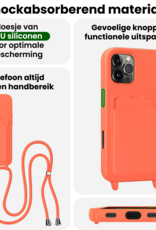 BASEY. BASEY. iPhone 16 Pro Max Hoesje Pashouder met Koord Met Screenprotector - Papaya