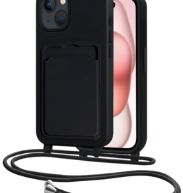 NoXx NoXx iPhone 15 Hoesje Pashouder met Koord - Zwart
