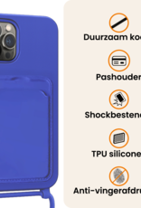 Nomfy Nomfy iPhone 14 Pro Max Hoesje Pashouder met Koord - Fel Blauw