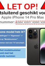 Nomfy Nomfy iPhone 14 Pro Max Hoesje Pashouder met Koord Met 2x Screenprotector - Lichtblauw