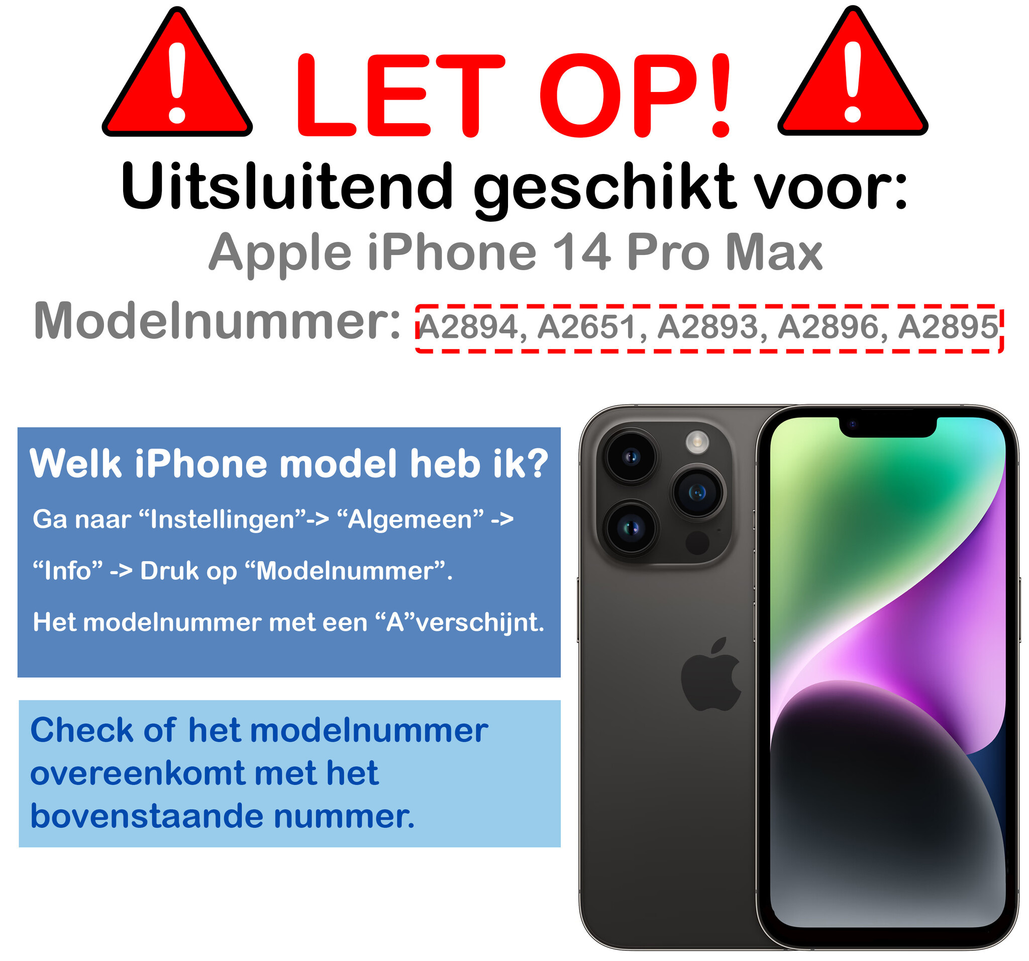 Nomfy Nomfy iPhone 14 Pro Max Hoesje Pashouder met Koord - Lichtblauw