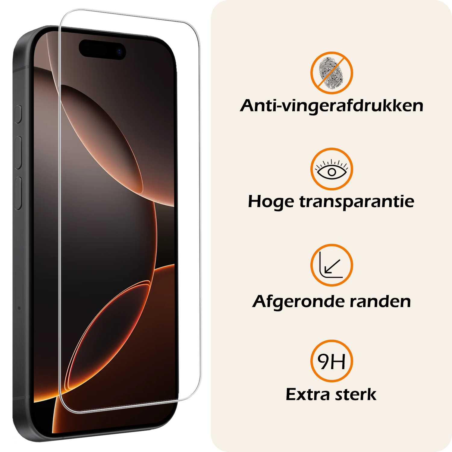 Nomfy Nomfy iPhone 16 Pro Hoesje Pashouder met Koord Met 2x Screenprotector - Lichtroze