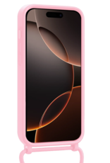 Nomfy Nomfy iPhone 16 Pro Max Hoesje Pashouder met Koord Met 2x Screenprotector - Lichtroze