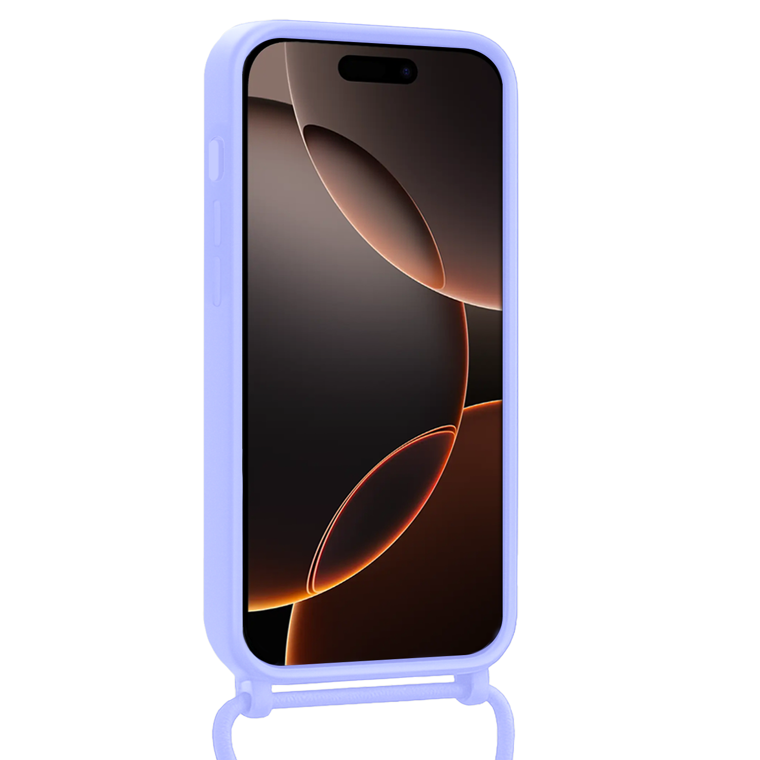 Nomfy Nomfy iPhone 16 Pro Max Hoesje Pashouder met Koord Met 2x Screenprotector - Lila