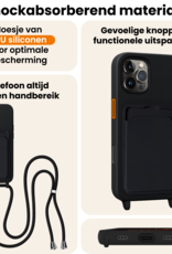 Nomfy Nomfy iPhone 16 Pro Max Hoesje Pashouder met Koord - Zwart - 2 PACK