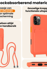 Nomfy Nomfy iPhone 16 Pro Max Hoesje Pashouder met Koord - Papaya