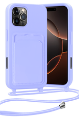 Nomfy Nomfy iPhone 16 Pro Max Hoesje Pashouder met Koord - Lila