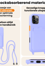 Nomfy Nomfy iPhone 16 Pro Max Hoesje Pashouder met Koord - Lila