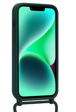Forterra Forterra iPhone 13 Hoesje Pashouder met Koord Met 2x Screenprotector - Donkergroen