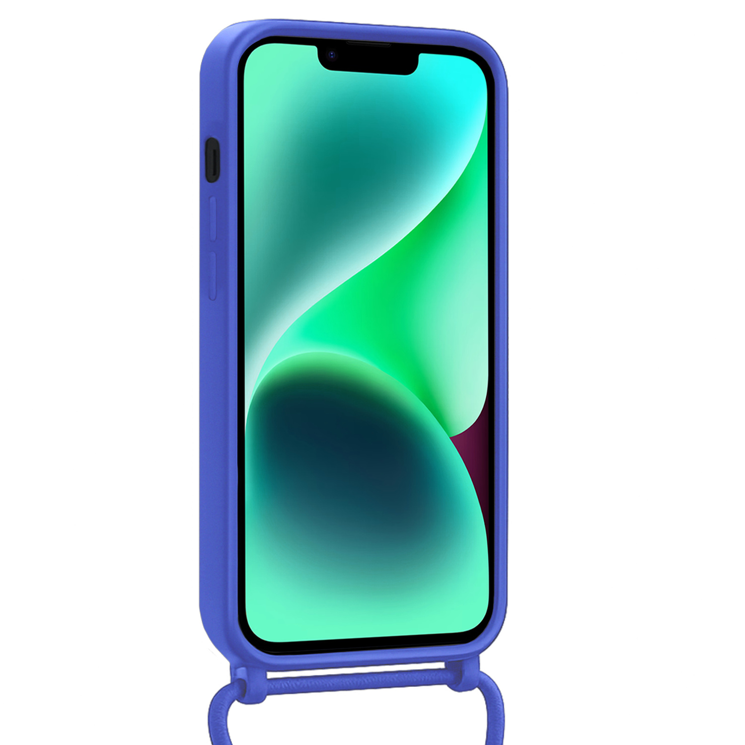 Forterra Forterra iPhone 13 Hoesje Pashouder met Koord Met 2x Screenprotector - Fel Blauw