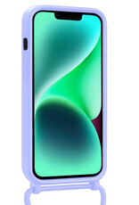 Forterra Forterra iPhone 13 Hoesje Pashouder met Koord - Lila - 2 PACK