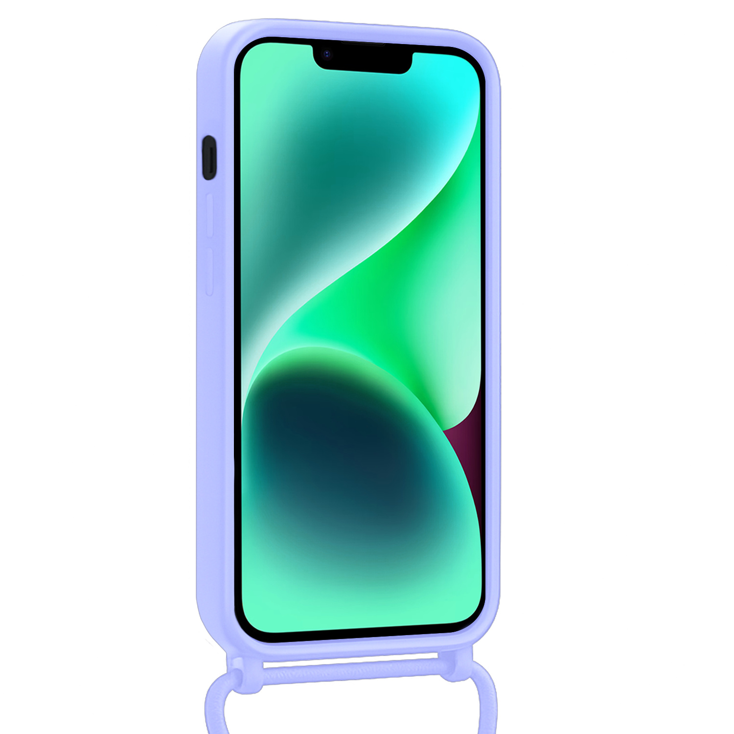 Forterra Forterra iPhone 13 Hoesje Pashouder met Koord - Lila - 2 PACK