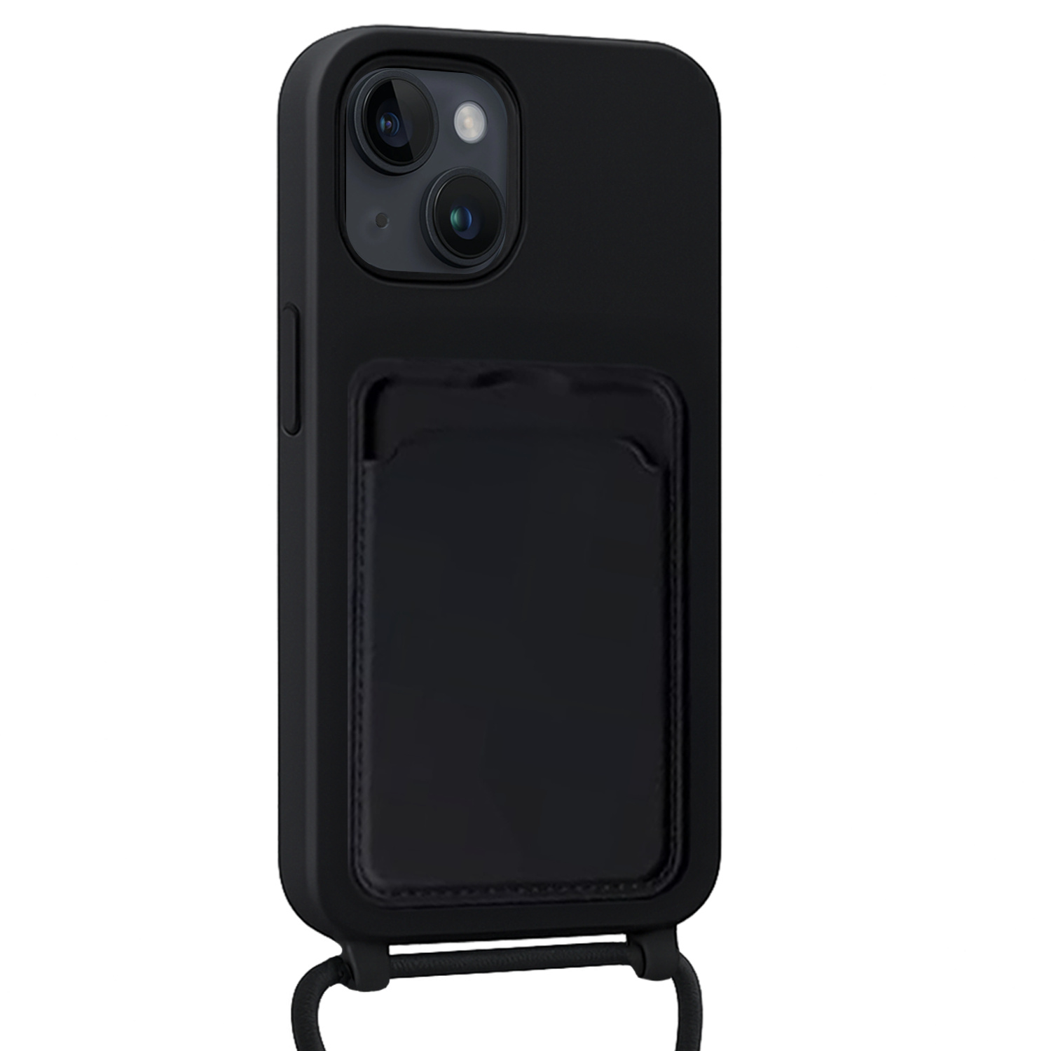 Forterra Forterra iPhone 13 Hoesje Pashouder met Koord - Zwart