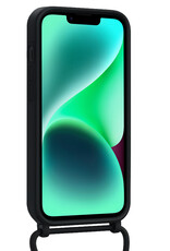 Forterra Forterra iPhone 13 Hoesje Pashouder met Koord Met 2x Screenprotector - Zwart