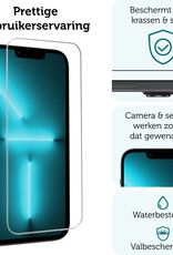 Forterra Forterra iPhone 13 Pro Hoesje Pashouder met Koord Met 2x Screenprotector - Donkergroen