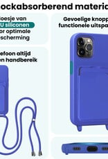 Forterra Forterra iPhone 13 Pro Hoesje Pashouder met Koord Met Screenprotector - Fel Blauw