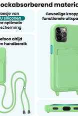 Forterra Forterra iPhone 13 Pro Hoesje Pashouder met Koord - Groen