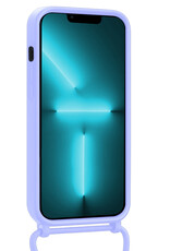Forterra Forterra iPhone 13 Pro Hoesje Pashouder met Koord Met Screenprotector - Lila