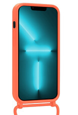 Forterra Forterra iPhone 13 Pro Hoesje Pashouder met Koord Met Screenprotector - Papaya