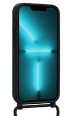 Forterra Forterra iPhone 13 Pro Hoesje Pashouder met Koord - Zwart